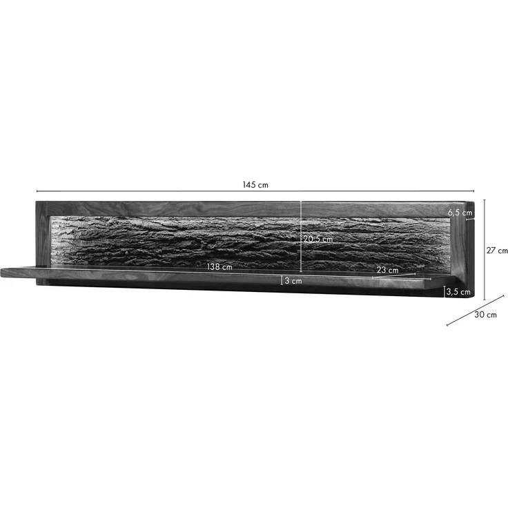 Wandregal Sheesham 145x30x27 walnuss gewachst TORONTO LUX #277 – Bild 6