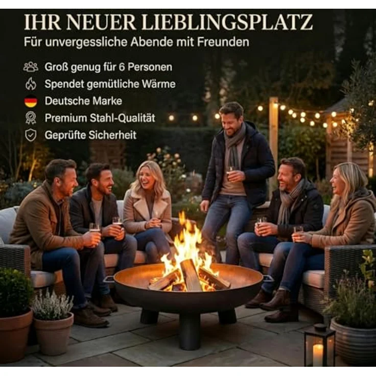 SOUK ONE Feuerschale Kreta 60 cm, Feuerschale - Feuerstelle für den Garten, Terrasse und Balkon, Feuertonne und Feuerkorb (Ø 60cm Kreta) – Bild 3