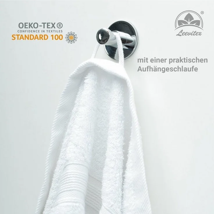 leevitex® Handtücher 4er-Set, 50 × 100 cm, aus 100% Baumwolle, Frottee (Set, 4-St), OEKO-TEX® STANDARD 100 zertifiziert und hochwertig verarbeitet – Bild 3