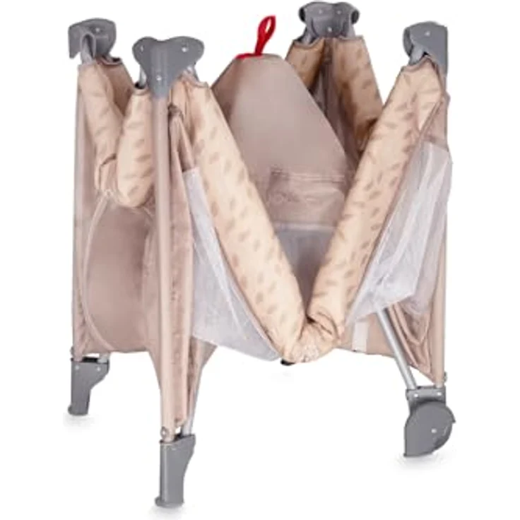 Momi BELOVE Reisebett für Kinder bis 15 kg Körpergewicht, B65 x L125 x H78 cm (faltbar 21 x 23 x 80 cm), Kinderreisebett mit Matratze, 2 Rädern, Transporttasche – Bild 21