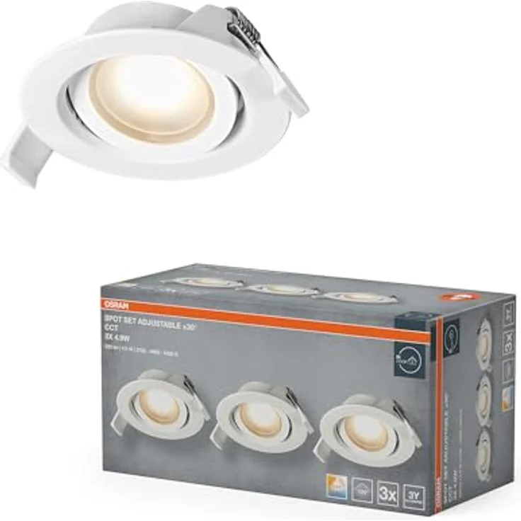 Osram Spot Set LED Einbaustrahler CCT Verstellbar Weiß – Bild 1