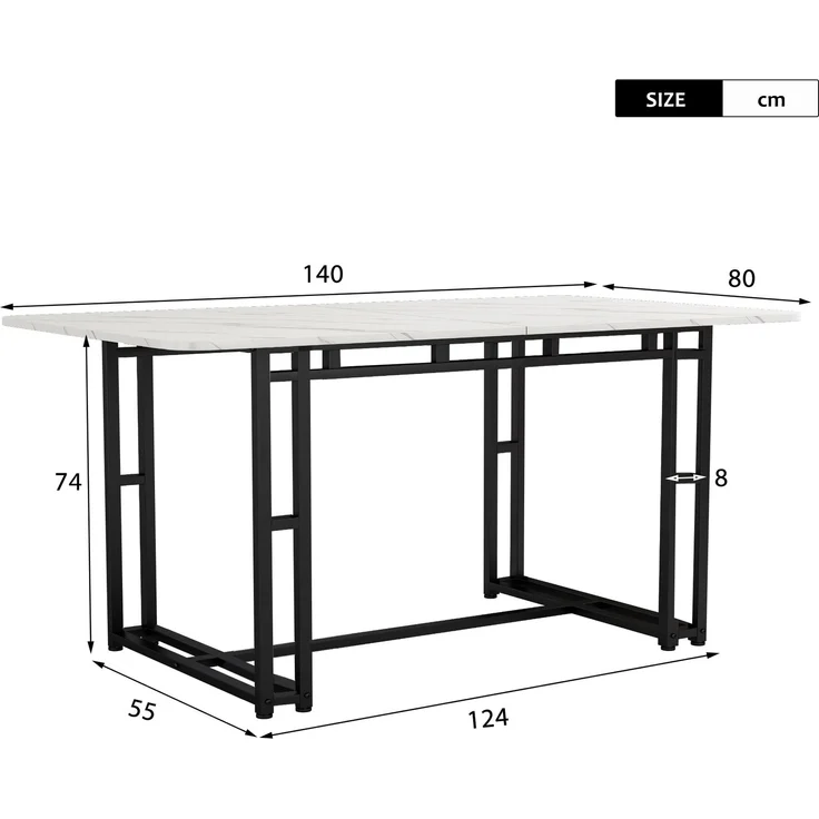 Esszimmer-Set 5-teilig Tisch 140x80 cm + 4 Grau Samtstühle Metallbeine moderner Küchentisch – Bild 9