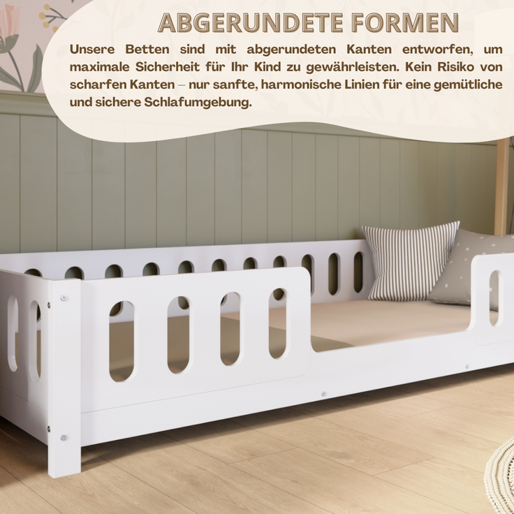 Crazy Pine 'Crazy Ethan' Kinderbett mit Rausfallschutz, Holz weiß, 100x190 cm, Mitte – Bild 6