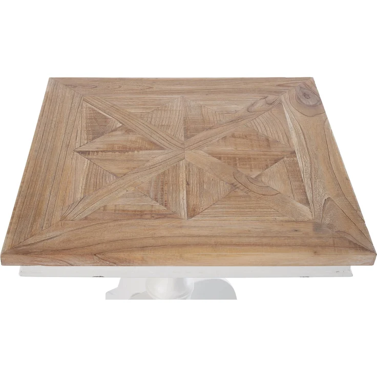 CLP Couchtisch Grasby quadratisch 70 x 70 cm Holz Shabby Chic rustikal kompakt,natura/weiß – Bild 6