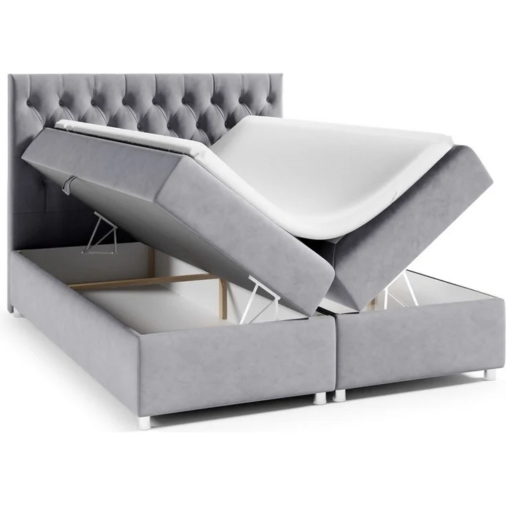 Best for Home Boxspringbett mit Bettkasten Doppelbett Trinity K14 Bonellfederkern inkl 7cm Topper (140x200 160x200 180x200 200x200 cm, Bonell-Matratze, gepolstertes Kopfteil, Polsterbett versch. Größen), mit oder ohne Topper, Flexible Liefermöglichkeit... – Bild 3