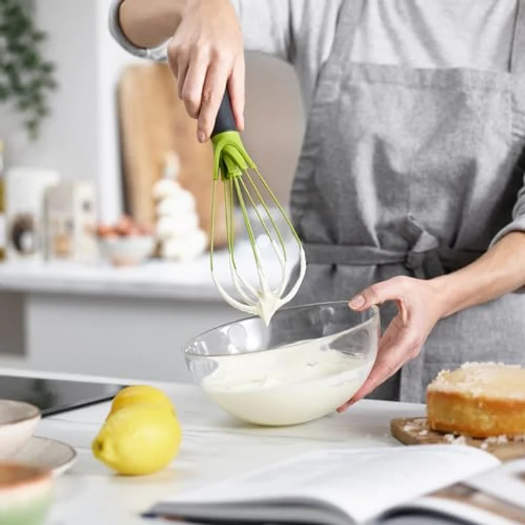 JosephJoseph Twist 2-in-1 Silikonschneebesen Grau/Grün – Bild 3