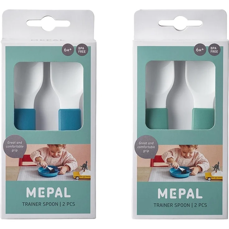Mepal MIO 2x 2er Set Lernlöffel deep turquoise & deep blue – Bild 2