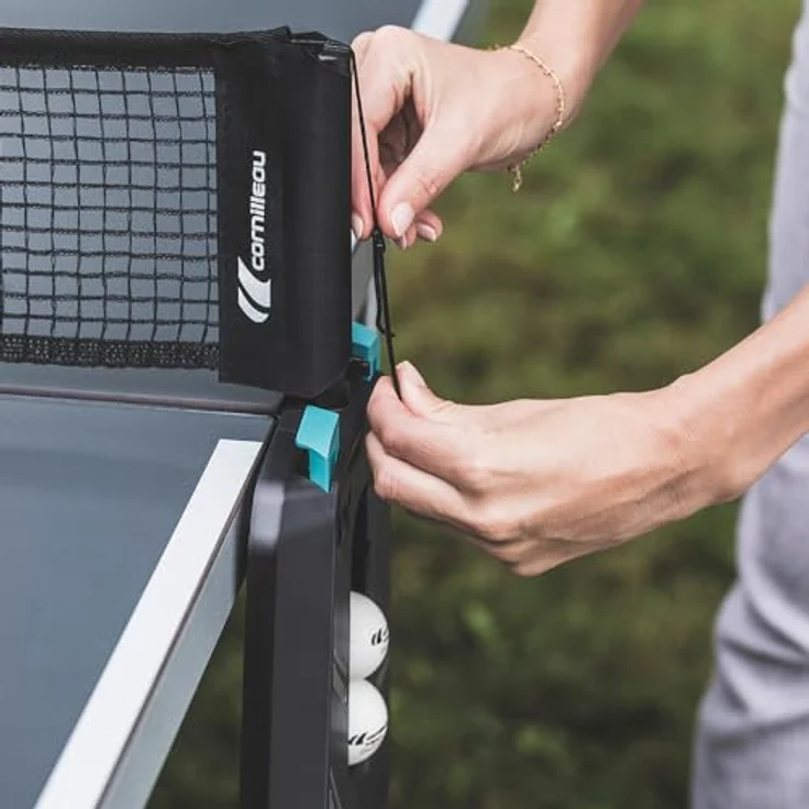 Cornilleau Outdoor Tischtennisplatte 100X, wetterfest mit Push'n'Lock Klappmechanismus, blau – Bild 8