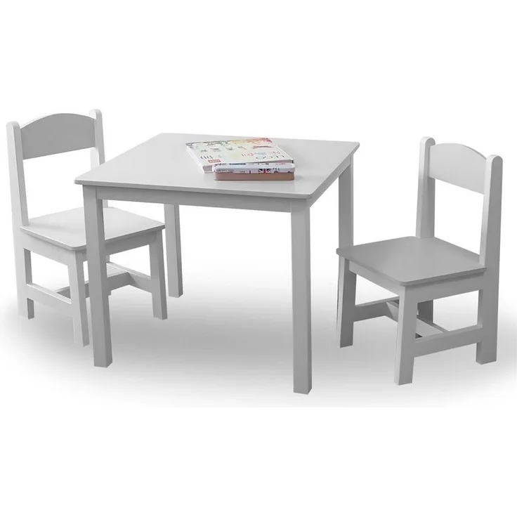 habeig Kindersitzgruppe Kindertisch & 2 Stühle Kindermöbelset Maltisch Hocker 60x50x50cm