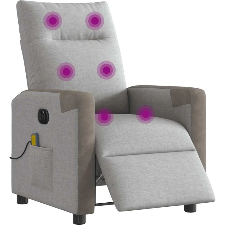 vidaXL Massagesessel Elektrisch Wolkengrau Stoff 3324084 – Bild 1