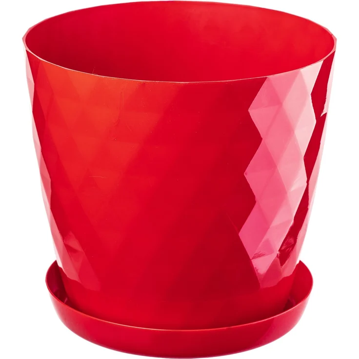 KADAX Kunststoff-Blumentopf mit Ständer, Blumentopf-Abdeckung, Blumen, 16 cm, Rot – Bild 6