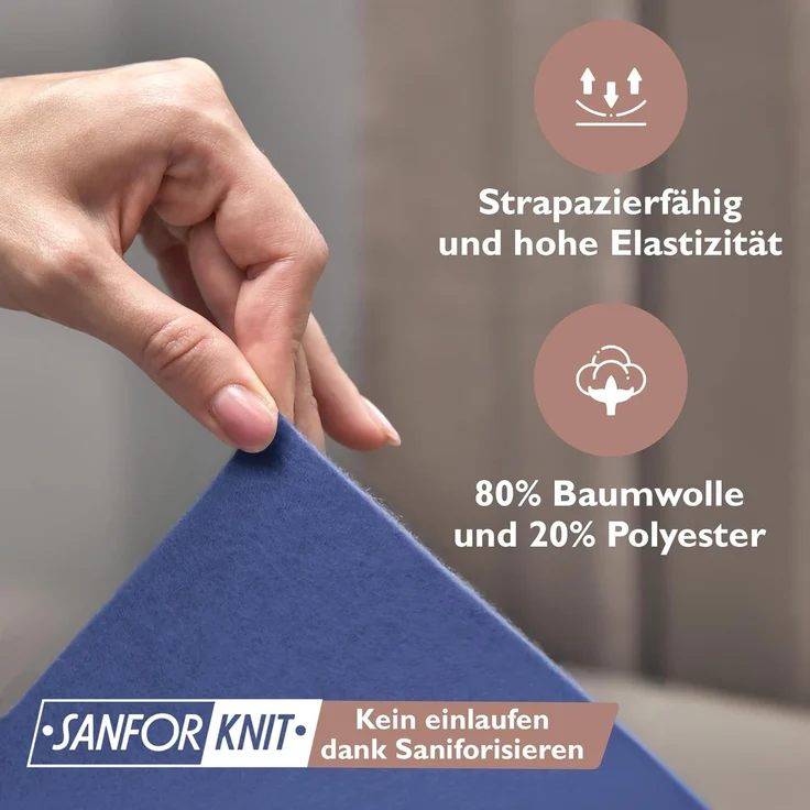 leevitex® Spannbettlaken für kalte Nächte – angenehm weich, passgenau, farbstark & pflegeleicht, Gummizug: Rundum – Bild 4