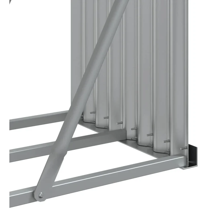vidaXL Kaminholzunterstand Holzoptik 300x45x100 cm Verzinkter Stahl 364586 – Bild 5