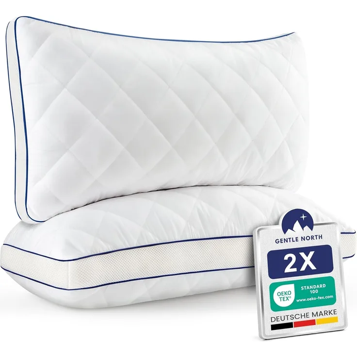 Gentle North Microfaserkissen Kopfkissen in Hotelqualität flauschige, gut gefüllte Schlafkissen, Füllung: Polyester, Rückenschläfer, Seitenschläfer, Bauchschläfer, Seitschläfer