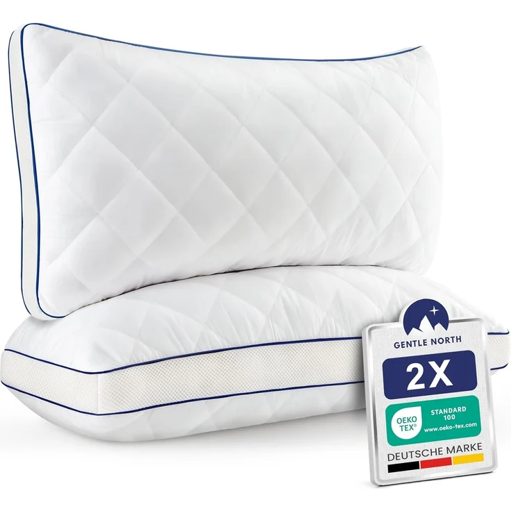 Gentle North Microfaserkissen Kopfkissen in Hotelqualität flauschige, gut gefüllte Schlafkissen, Füllung: Polyester, Rückenschläfer, Seitenschläfer, Bauchschläfer, Seitschläfer