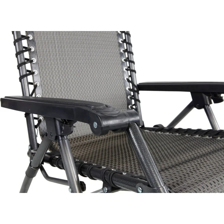 Spetebo Hochlehner Relax Sessel verstellbar mit Kopfkissen - grau, Verstellbarer und klappbarer Garten Liegestuhl – Bild 3