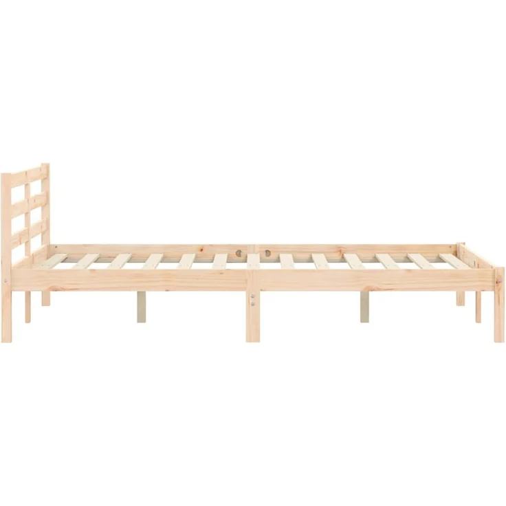vidaXL Bettrahmen Natur 208,5 x 157,5 x 69,5 cm Massivholz Kiefer 900320 – Bild 5
