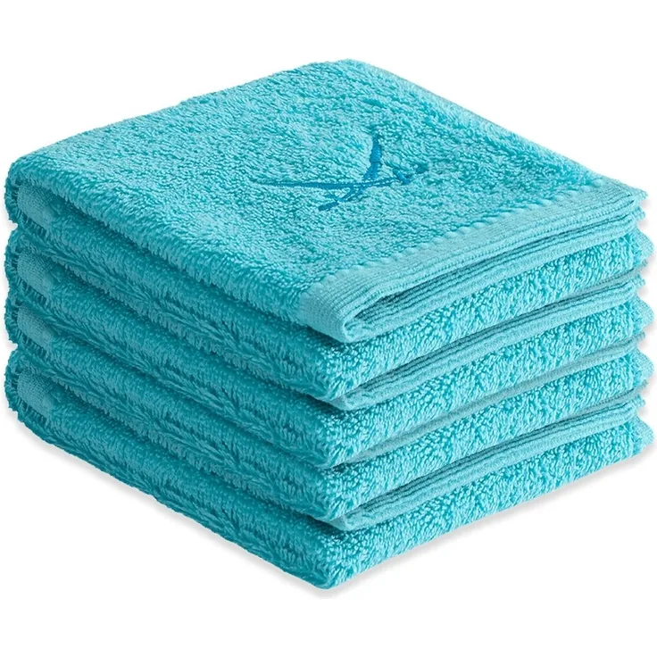 Sansibar Sylt Gästehandtücher Sansibar Sylt Handtuch Gästetuch Frottier-Serie Classic (Set, 4-tlg), mit hochwertiger Sansibar Säbel-Stickerei