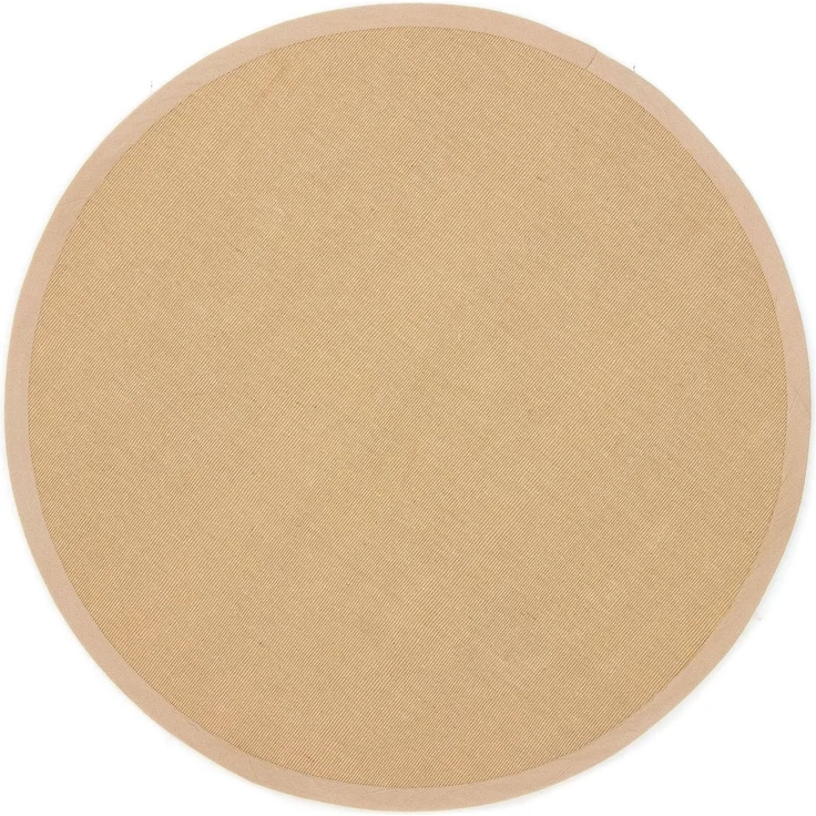 carpetfine Sisalteppich Sisal, rund, Höhe: 5 mm, mit farbiger Bordüre, Anti-Rutsch Rückseite – Bild 5