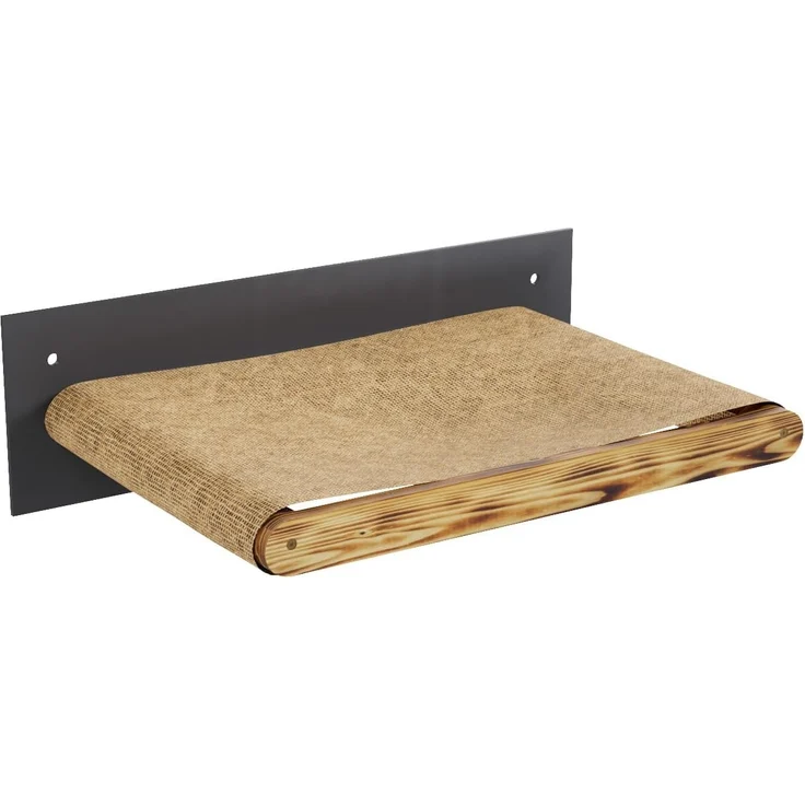 QLS Katzen-Kletterwand LOFT Wandmontage, Set Aus Metall pulverbeschichtet und Holz Geflammt 10 Teilig – Bild 6