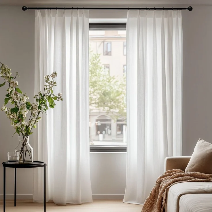 Deconovo Vorhang Halbtransparent Gardinen mit Kräuselband Voile Vorhänge für Wohnzimmer, Lichtfilterung – Bild 1