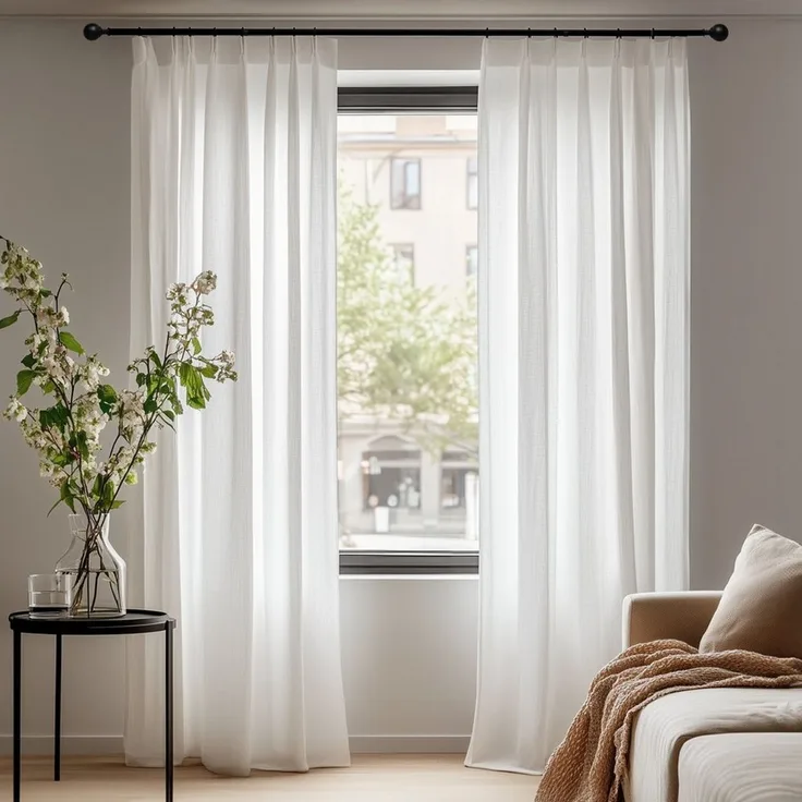 Deconovo Vorhang Halbtransparent Gardinen mit Kräuselband Voile Vorhänge für Wohnzimmer, Lichtfilterung