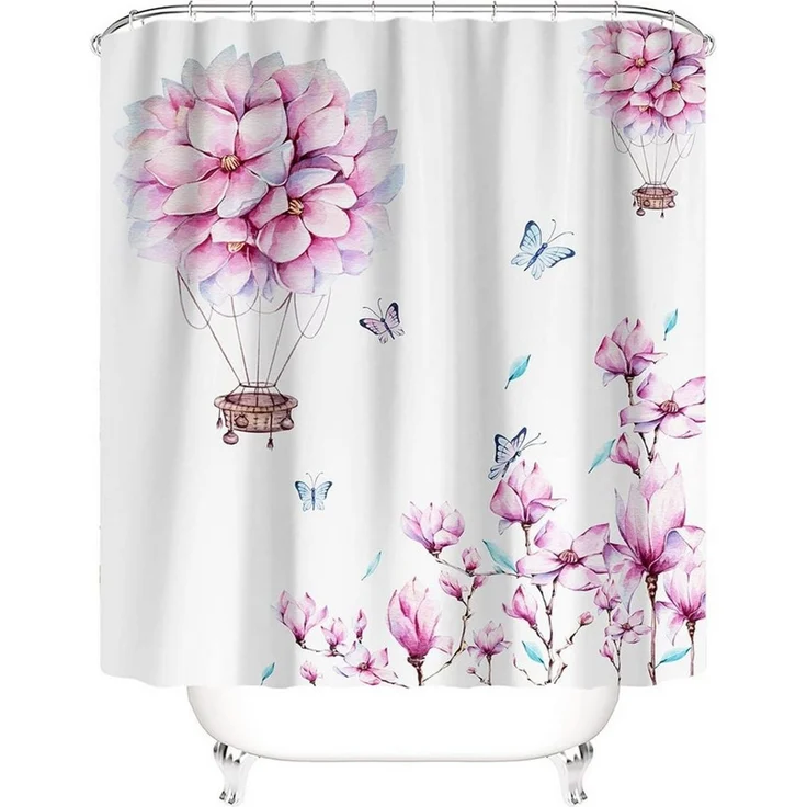 M&W DAS DESIGN Duschvorhang Shower curtains Anti schimmel Waschbar 180x200cm Kirschblüte – Bild 1