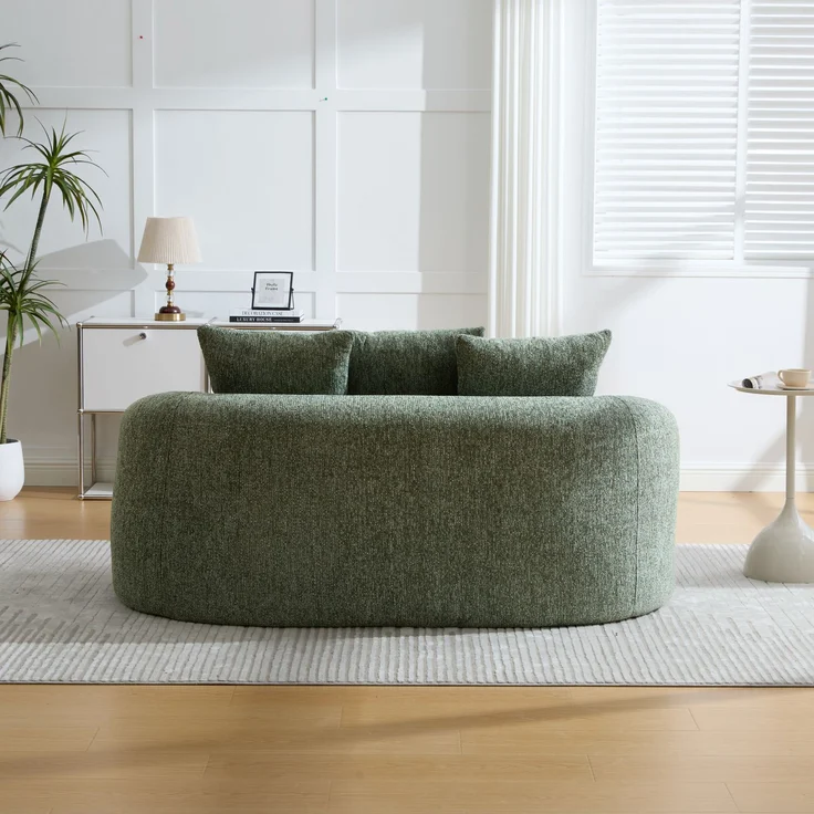 LVHOM 2-Sitzer Sofa mit 3 Kissen, Cloud Sofa mit komprimiertem Design, kein Aufbau erforderlich, Doppelsofa aus Chenille, Grün – Bild 10