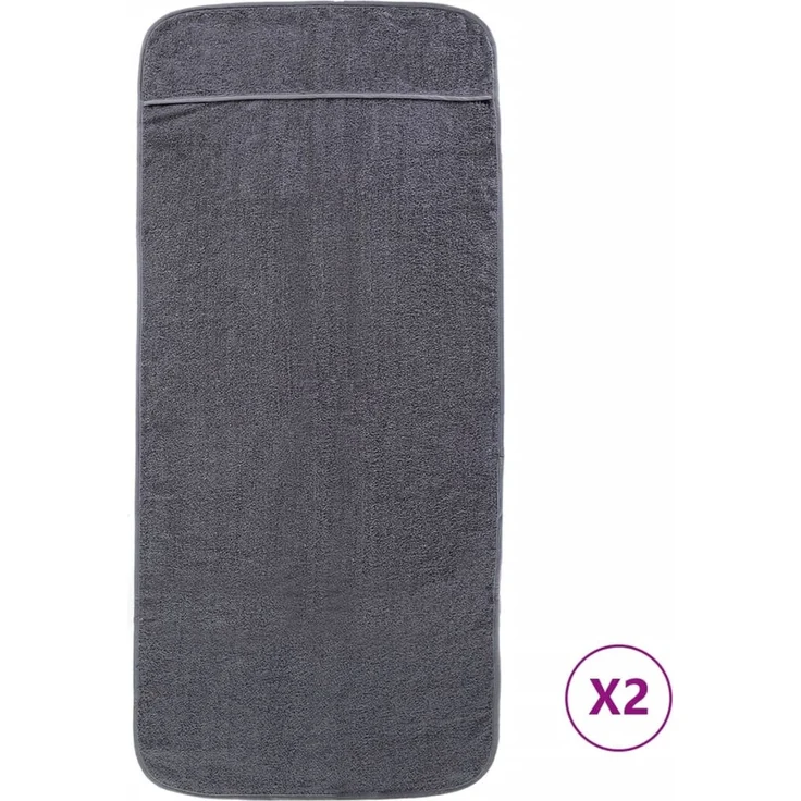 vidaXL Strandtücher 2 Stk. Anthrazit 75x200 cm Stoff 400 GSM 362674 – Bild 2