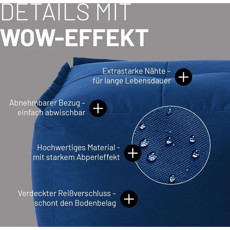 Lumaland Loungeset Modulares System erweiterbar In- & outdoor, (2-tlg), Lounge wasserfest abnehmbarer Bezug individuell kombinierbar waschbar – Bild 5