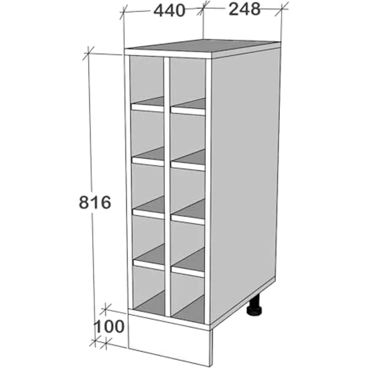 VCM Küchenmöbel Unterschrank Esilo 919424 Weiß H. 82 x B. 25 x T. 44 cm – Bild 2