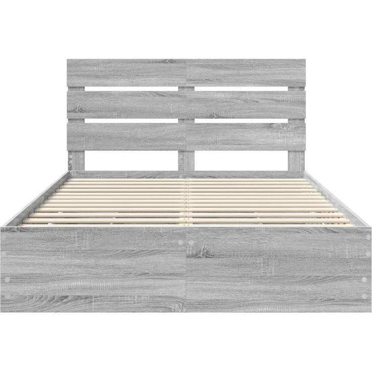 vidaXL Bettrahmen Sonoma-Grau 160 x 200 cm Ingenieurs Holz 3411822 – Bild 8