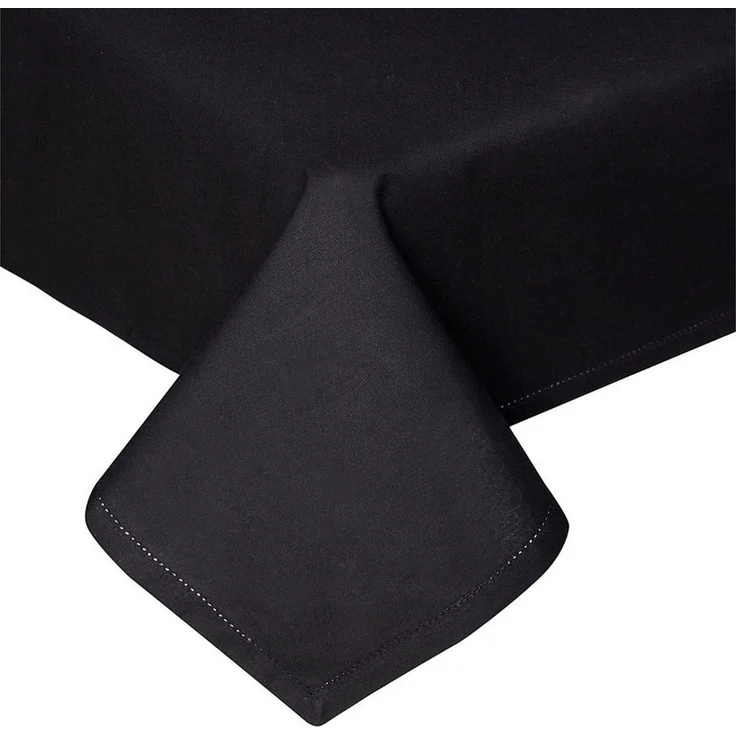 Homescapes Tischdecke Tischdecke schwarz – 137 x 137 cm, 100% Baumwolle (1-tlg)