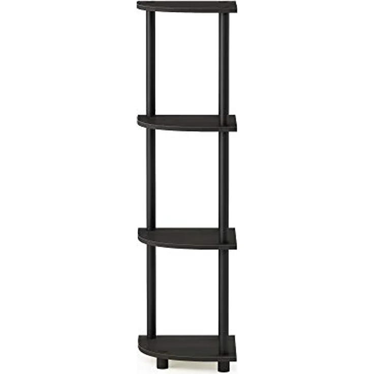 Furinno 4-stufiges-Eckregal, Espresso/Schwarz, 29. 46x29. 46x110. 49 cm – Bild 8