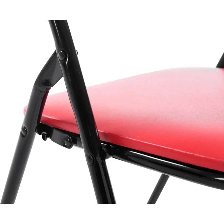 CLP 4er Set Klappstuhl Felix Klappbarer mit Kunstleder PVC Sitz Gepolstert - Farbe:rot/schwarz – Bild 8