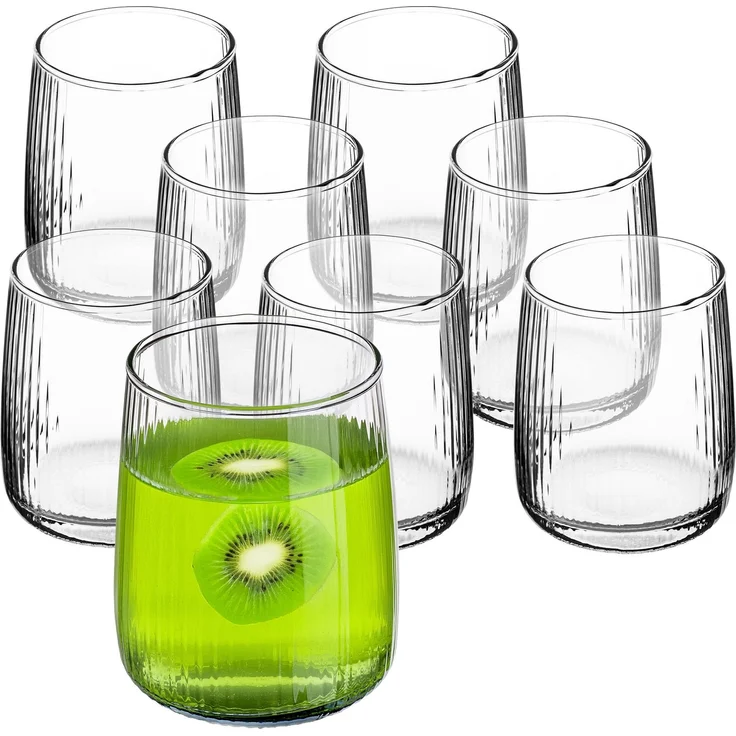KADAX Wassergläser, Set von 8, Trinkgläser, Saftgläser aus Glas, robuste Gläser für Wasser, Saft, Garten, Party, Drink, Bier, Universalgläser, Cocktailgläser, Getränkegläser – Bild 4