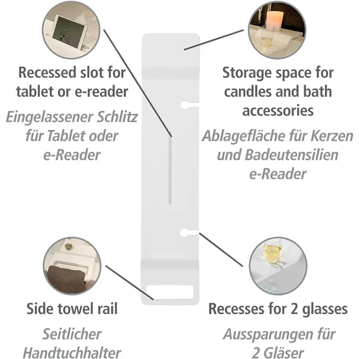 WENKO Duschregal Badewannenablage MATERA, weiß, Wenko – Bild 2