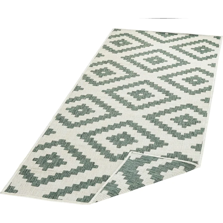 In- & Outdoor Teppich Malta Grün Creme - 80x350x0,5cm – Bild 6