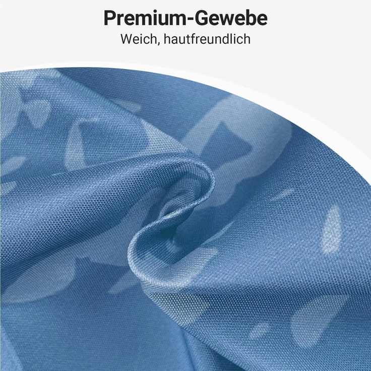 Duschvorhang 120x200 Blau Blau Goldene Blätter Linie 120 x 200 cm – Bild 4