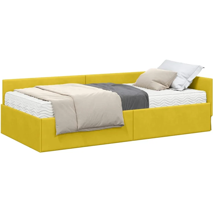 vidaXL Eckbettgestell mit Matratze Sonstiges 2 pcs Samt 3393630 – Bild 2