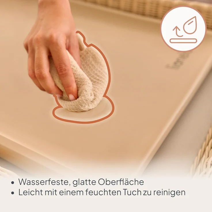 Lionelo Megs Wickelauflage für Wickeltische, wasserdicht, waschbar, multifunktional, weicher PU-Schaum, ca. 50x70 cm, sicher, rutschfest, Designer – Bild 5