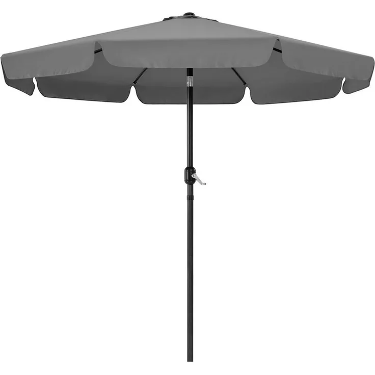 Yaheetech Sonnenschirm ∅ 268 cm, Kippbarer Gartenschirm mit Volant UV-schutz Kurbelschirm