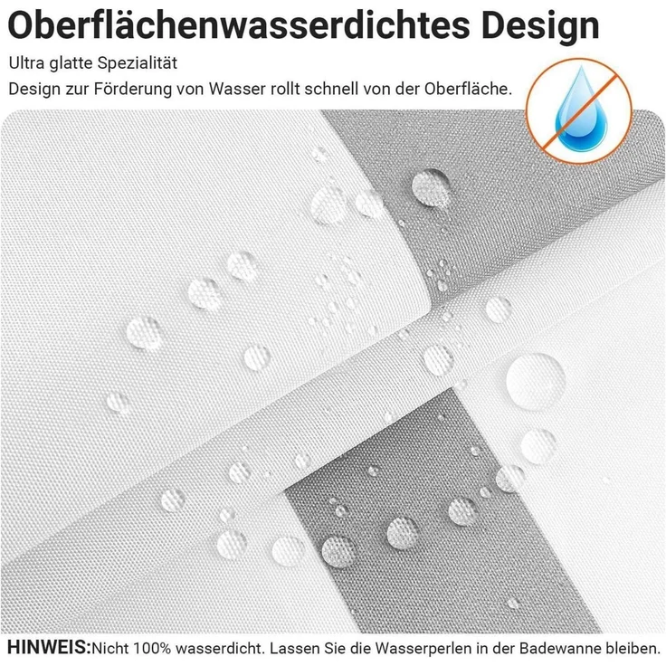 Duschvorhang 240x200 cm Block Antischimmel Textil wasserabweisend waschbar – Bild 2