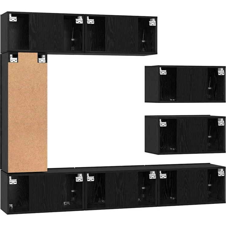 vidaXL TV-Schrankset 8 stk. 30,5 x 30 x 90 cm Schwarz Eichen-Optik 3393133 – Bild 10