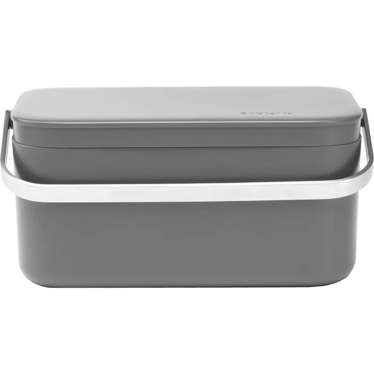 Brabantia Bio Eimer, Abfalleimer, Abfallbehälter, Komposteimer, Kunststoff, Dark Grey, 117541