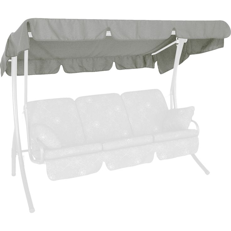 Angerer Freizeitmöbel Sonnendach für 3-Sitzer Hollywoodschaukel, hellgrau, wasser- und schmutzabweisend, waschbar bei 30°C, 210 x 145 cm