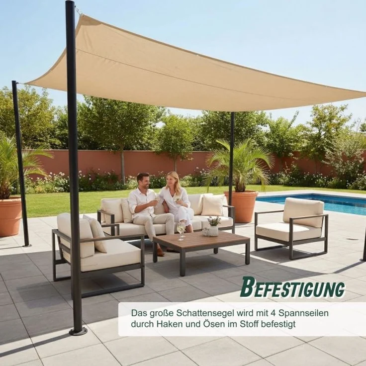 Relaxdays Sonnensegel Polyester – Bild 5