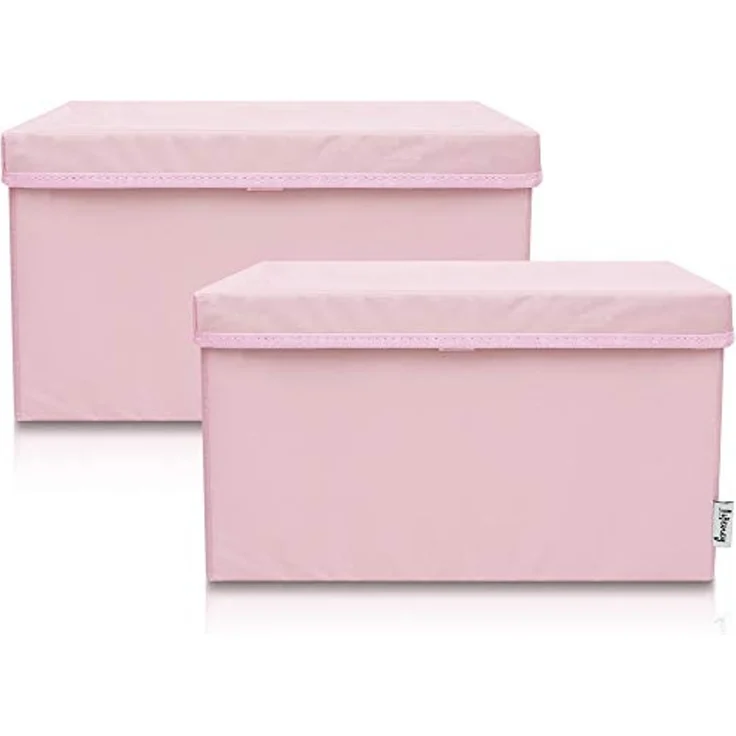 LIFENEY 2-Set Aufbewahrungsbox Kinder (37x25x21cm) I Aufbewahrungskorb für Kinderzimmer und Wohnbereich I Kinder Aufbewahrungskiste (Rosa) – Bild 2