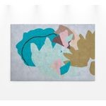 Abstrakte Kunst Leinwandbild Blau Grau Braun 90x60 DD120483 Wandbild Leinwand