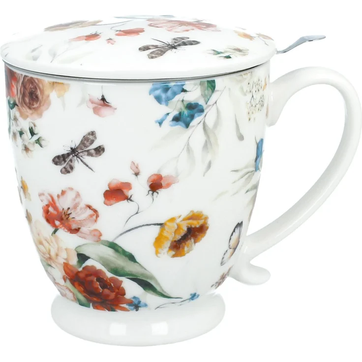 DUO Becher REBECCA mit Fuß, 500 ml, inkl. Deckel und Teesieb, New Bone China Porzellan – Bild 3